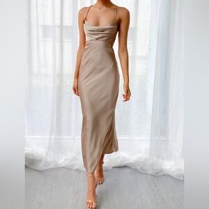 Taleah Cut Out Maxi Dress in Mocha